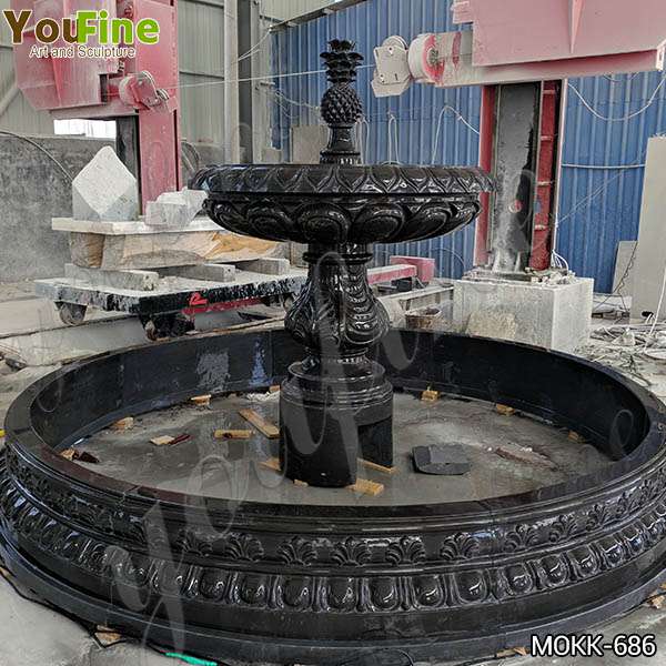 Outdoor Black Granite Tiered Water Fountain Manufacturers for Sale MOKK-686