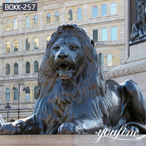 Large Antique Bronze Lion Statue Front Porch BOKK-257