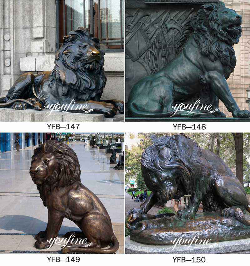 Large Antique Bronze Lion Statue Front Porch More Designs