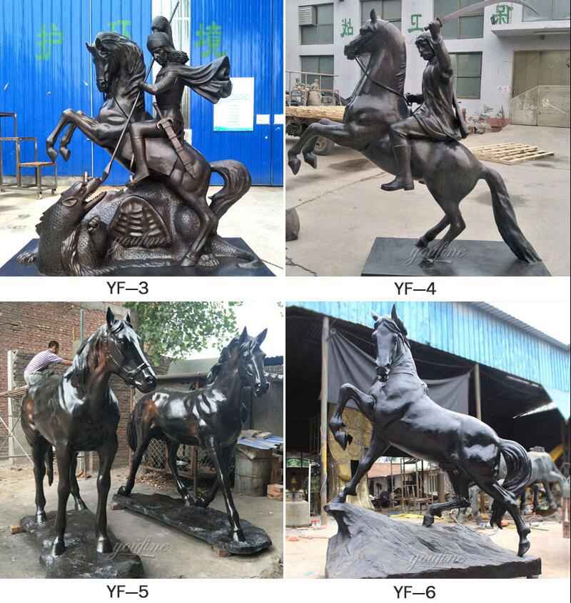 Life Size Bronze Horse and Jockey Statue Racecourse Ornament