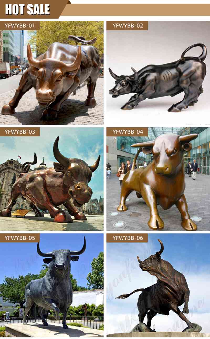 Life Size Wall Street Charging Bull Statue More Designs
