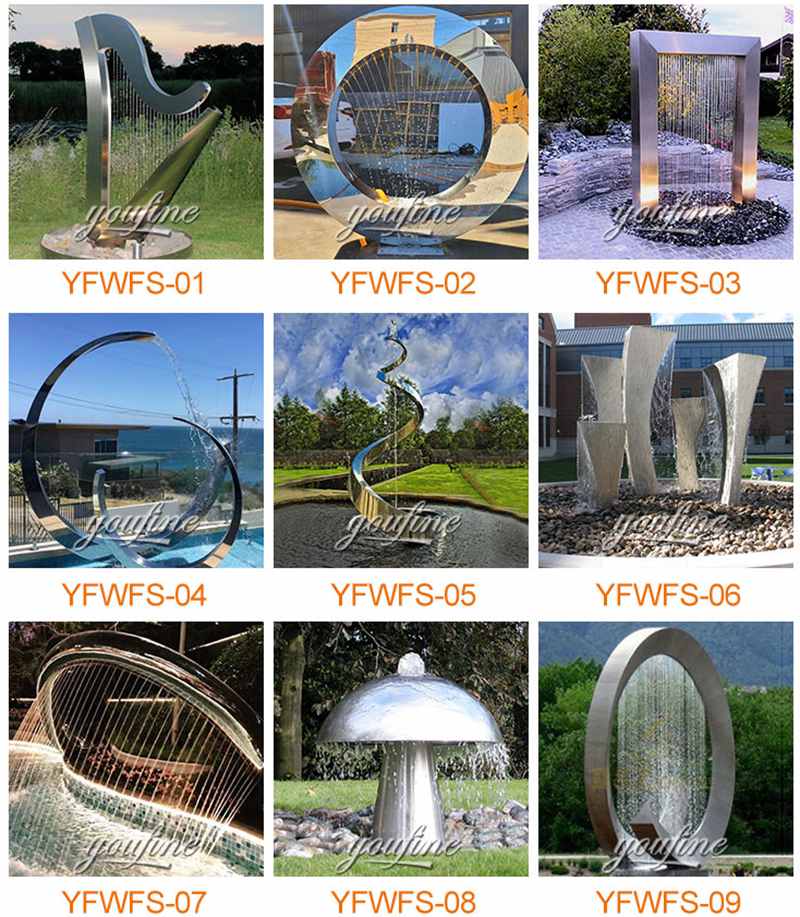 metal water fountains outdoor