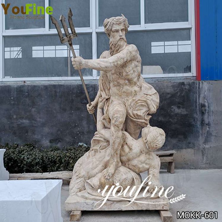 Antique Marble Neptune Calming the Waves Statue for sale MOKK-601