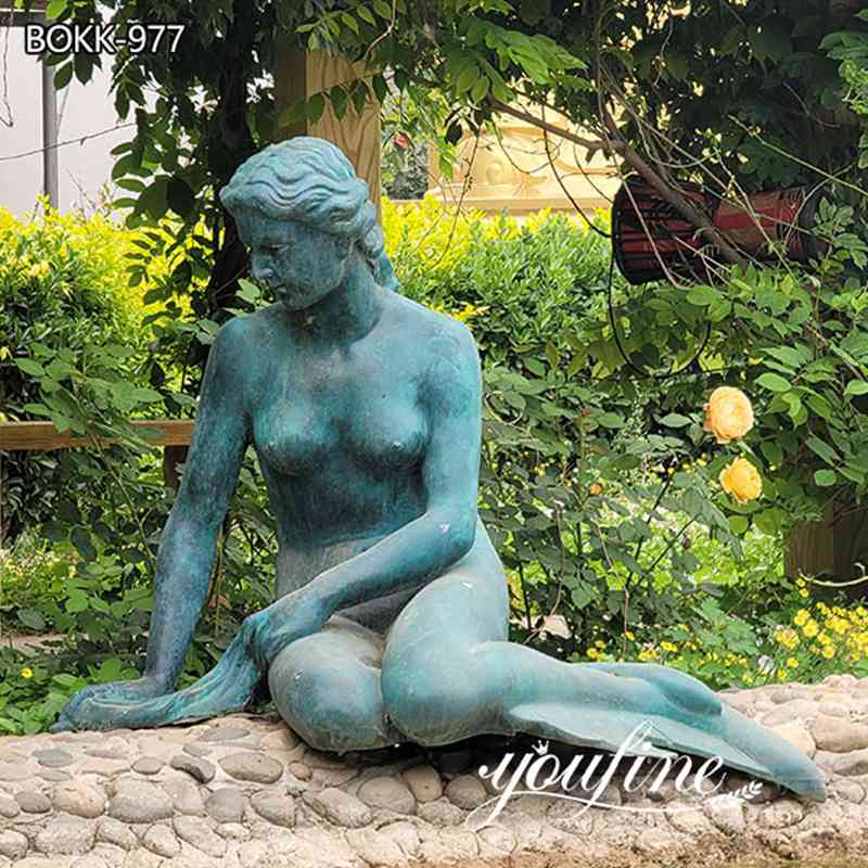 Beautiful Patina Mermaid Bronze Girl Statue for Sale BOKK-977