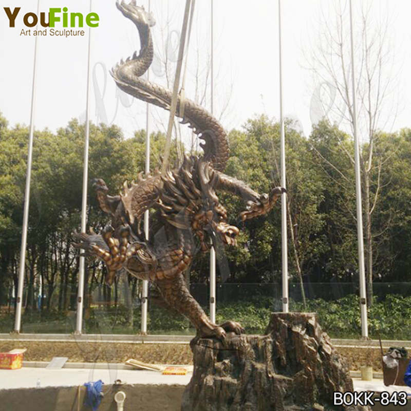 Chinese Bronze Dragon Statue Outdoor for Sale BOKK-843
