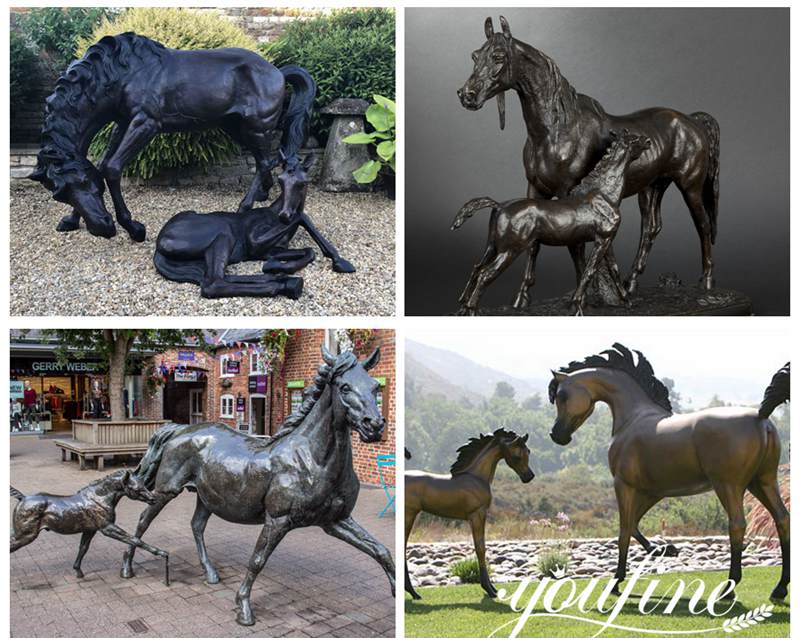 Bronze abstract horse statue