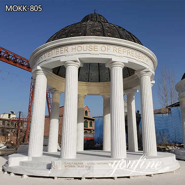 Customized Outdoor Marble White Gazebo for Wedding Decor for Sale MOKK-805