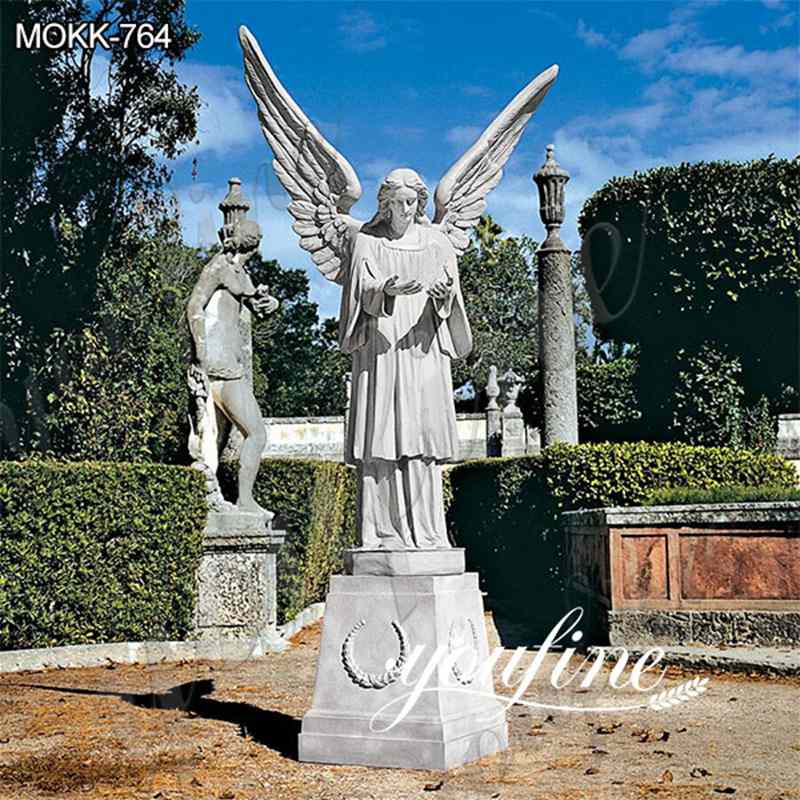Garden Grand Cathedral White Marble Angel Statue for Sale MOKK-764