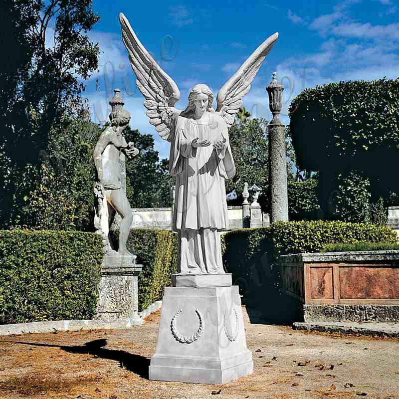 Garden Grand Cathedral White Marble Angel Statue for Sale