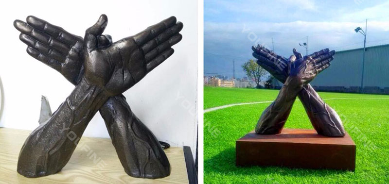 Large Bronze Hand Sculpture