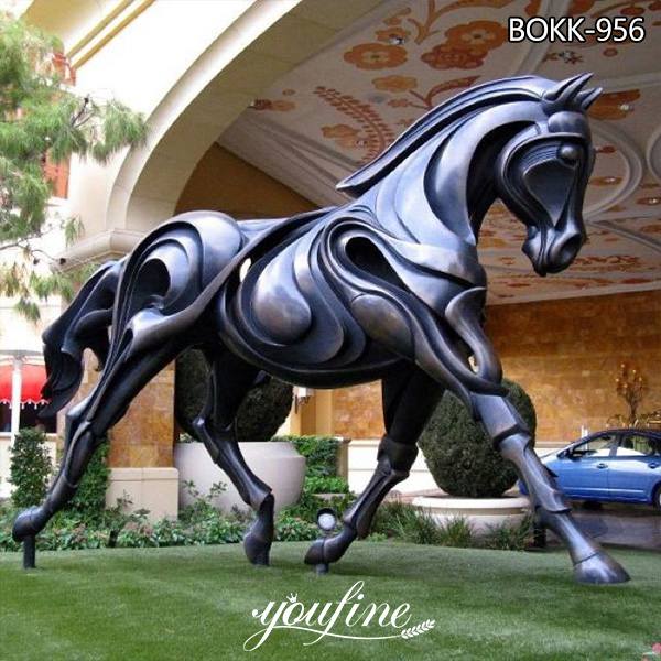 Large Modern Bronze Abstract Brentina Horse Statue from Supply Factory BOKK-956