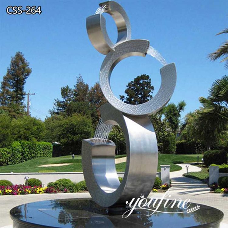 Large Stainless Steel Fountain Sculpture Plaza Decor for Sale CSS-264