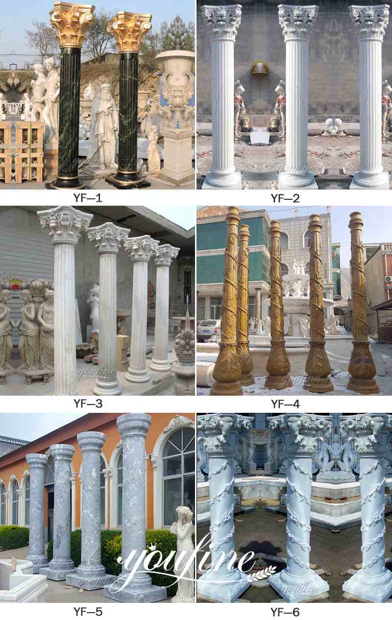 Carved Decorative Marble Roman Column