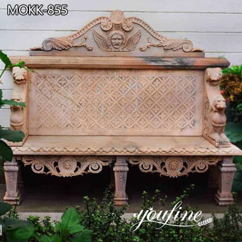 High Quality Natural Red Marble Bench from Factory Supply MOKK-855