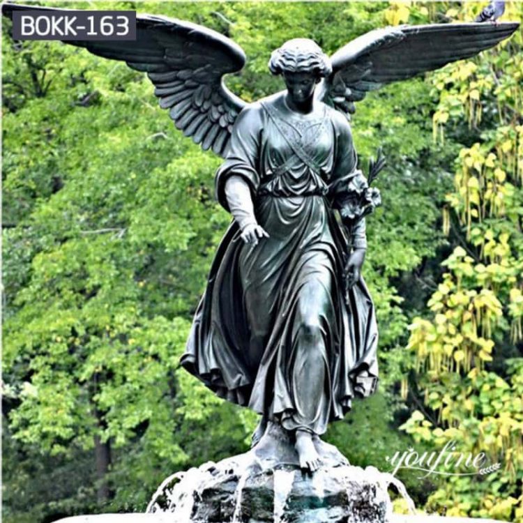 Outdoor Life-size Bronze Angel Statue for Garden Decor BOKK-163