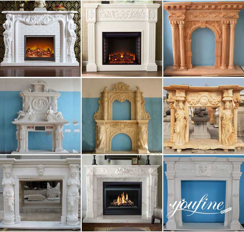 French White Marble Fireplace