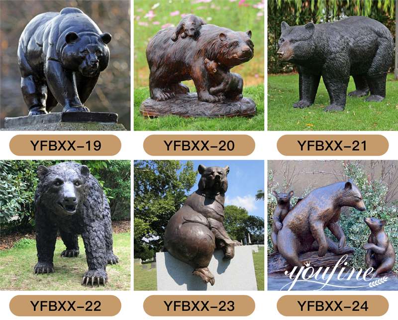 Life-size bronze bear statue for sale