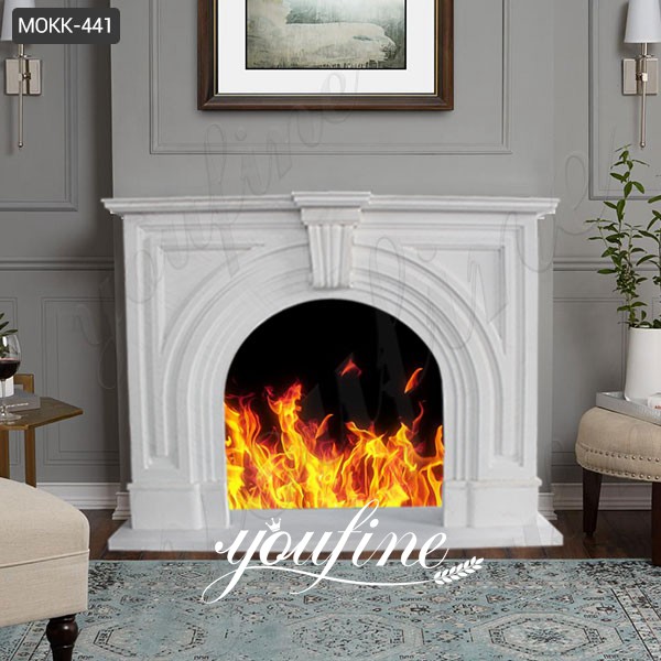 Mantel White Marble Fireplace Surround for Sale MOKK-441