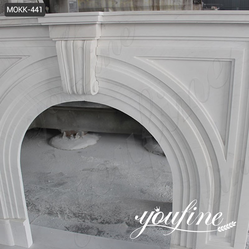 Mantel carved White Marble Fireplace Surround for Sale