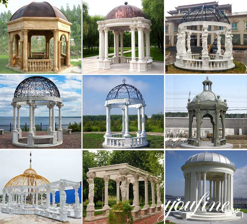 Outdoor White Marble Gazebo