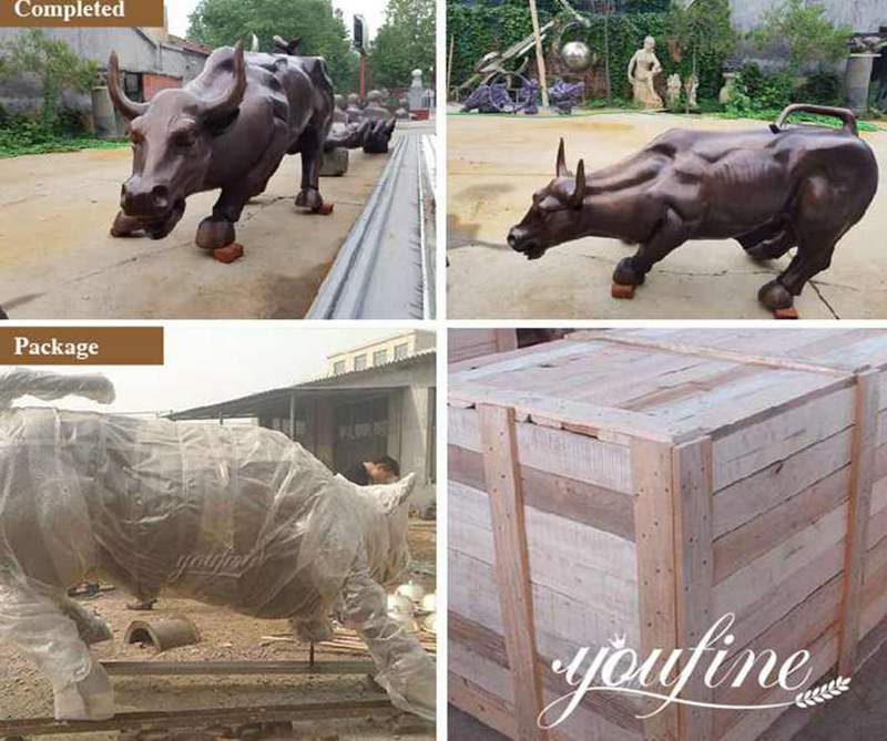 Outdoor big bronze bull statues