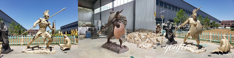 Outdoor bronze military statues