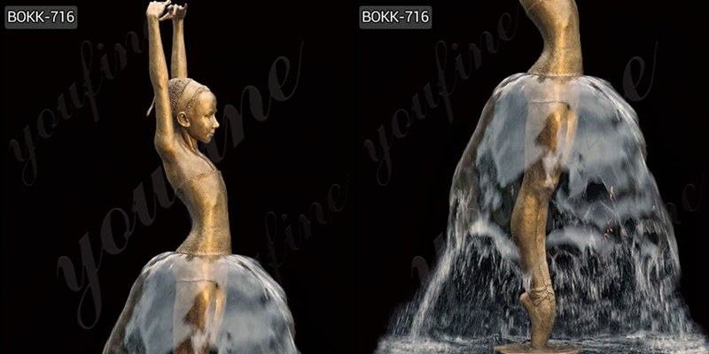 bronze ballerina water fountain