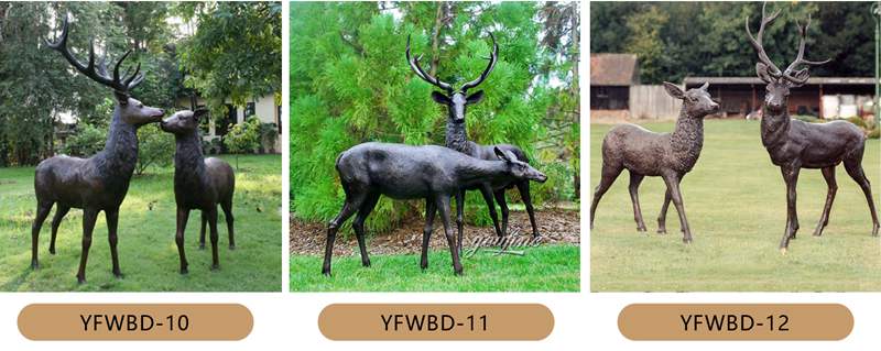 bronze deer statue life-size