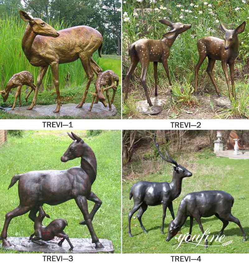 life-size bronze deer sculpture