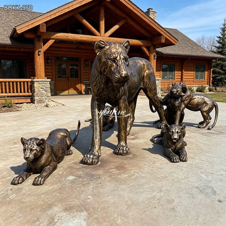 lion statue family