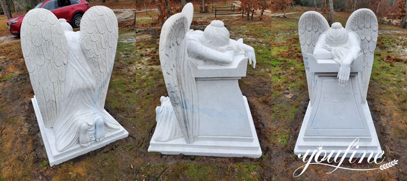 outdoor white marble headstone