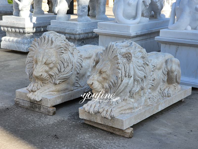 sleeping lion statue-01-YouFine Sculpture