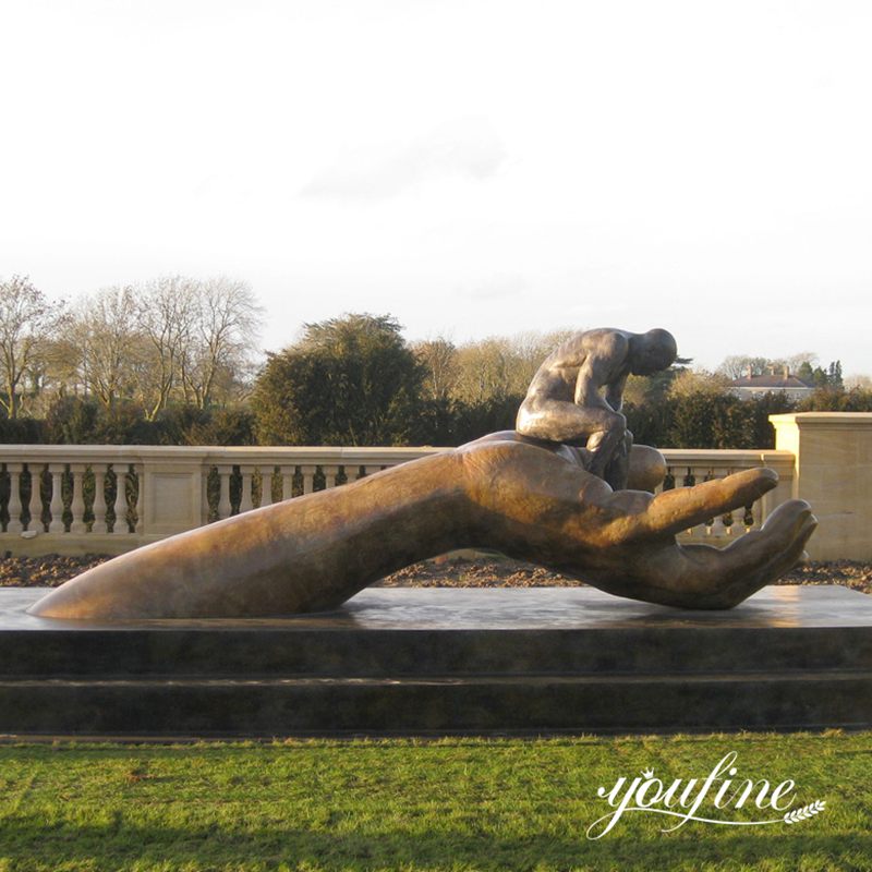 Large Bronze Hand of God Statue