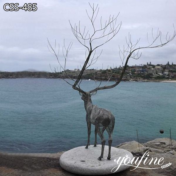 Modern Large Metal Deer Sculpture Outdoor Decor for Sale CSS-485