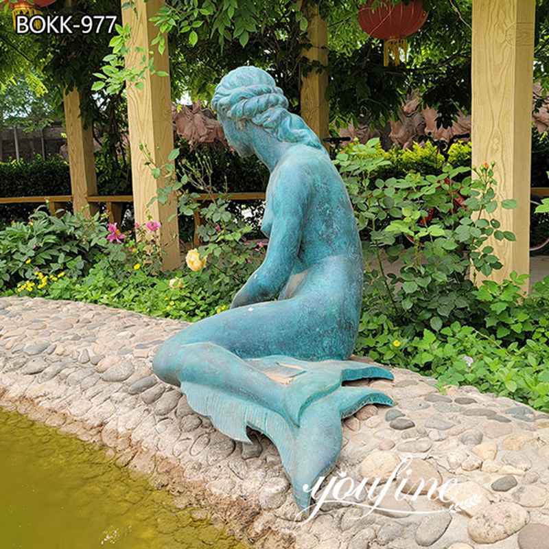 Patina Mermaid Bronze Statue