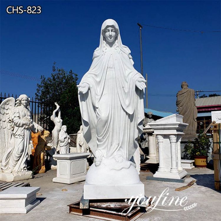 Life-Size Virgin Mary Marble Statue Church Decoration for Sale CHS-823