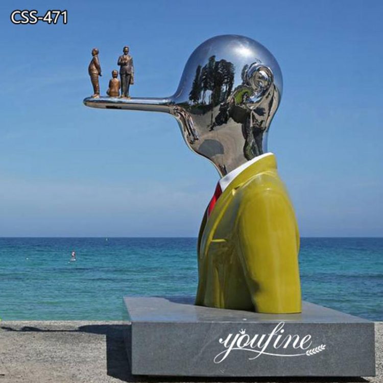 Large Pinocchio Abstract Metal Sculpture City Seaside Decor for Sale CSS-471