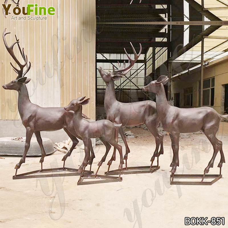 Hot-Selling Art Bronze Deer Sculpture Garden Decor Supplier BOKK-851