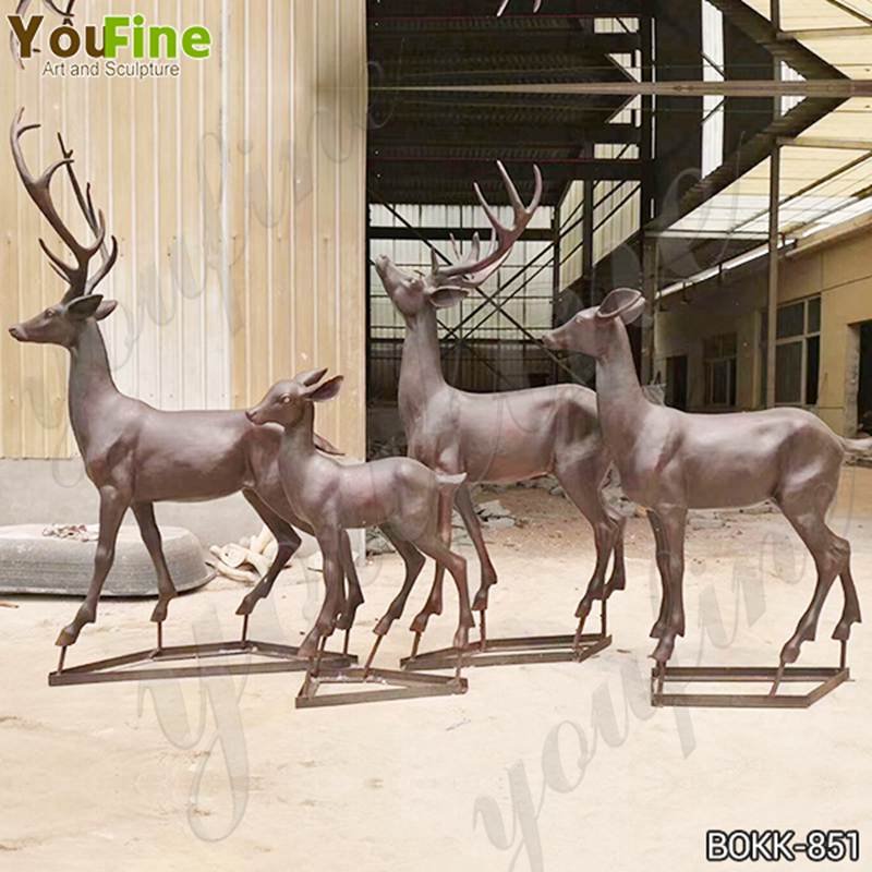 Hot-Selling Art Bronze Deer Sculpture Garden Decor Supplier BOKK-851