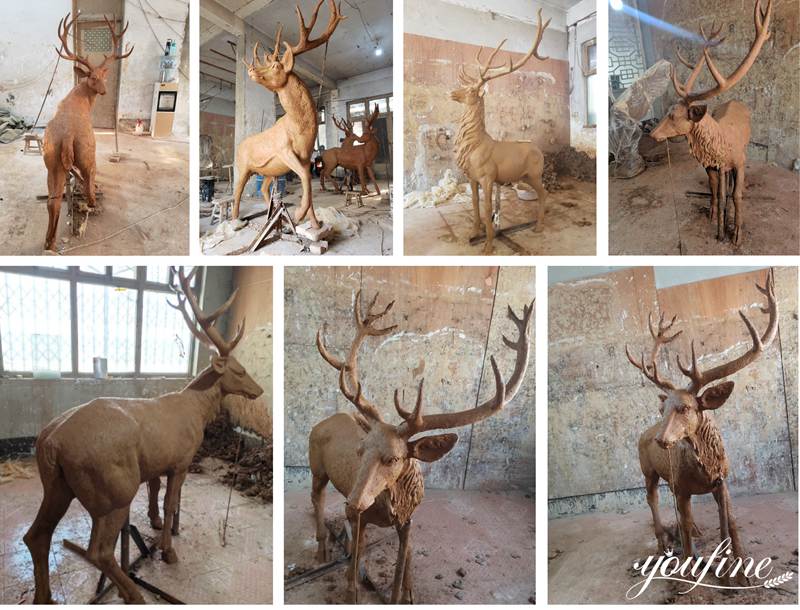 bronze deer statue life size