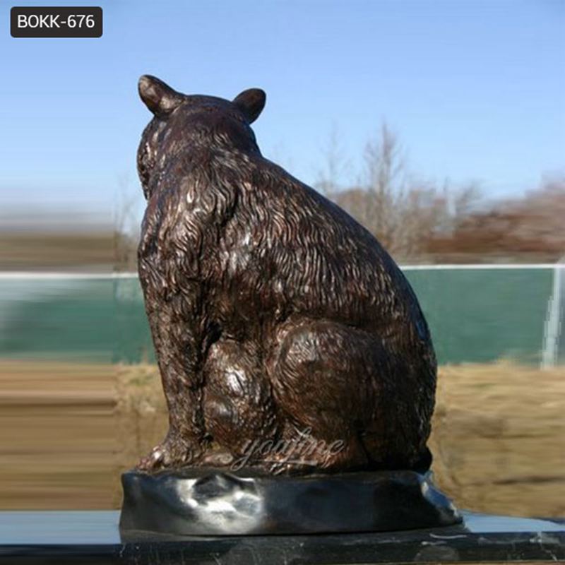 bronze grizzly bear statue