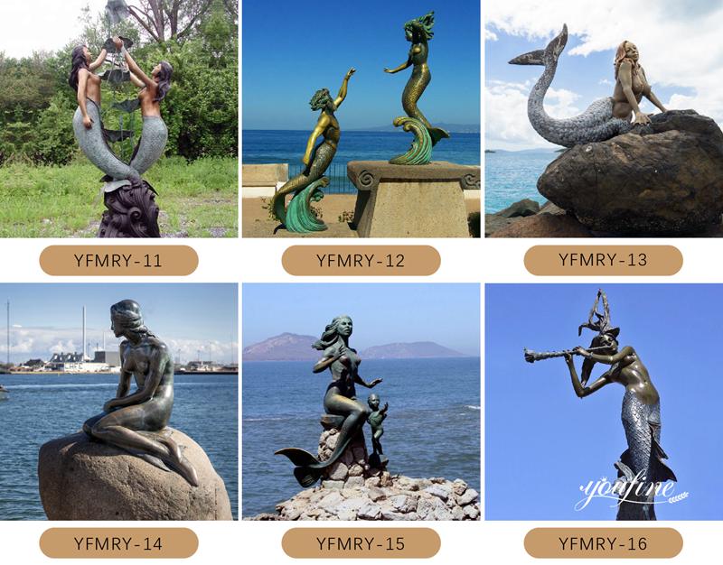 bronze mermaid statues