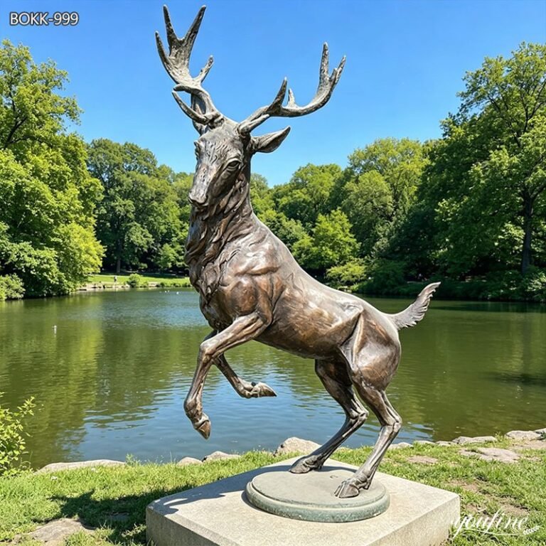 large bronze deer statue for garden