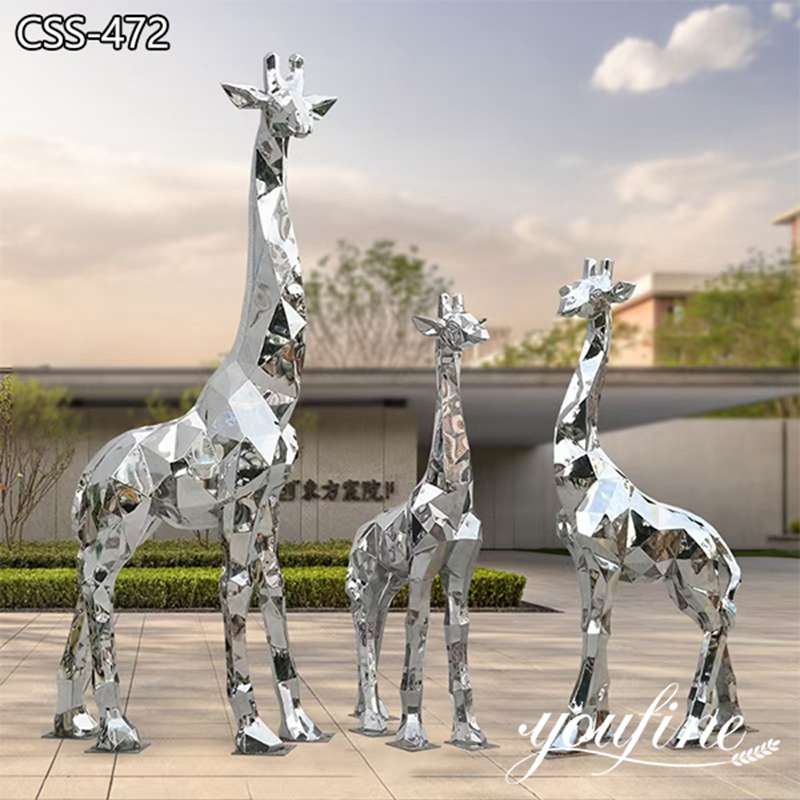 Large Geometric Metal Giraffe Sculpture Square Decor Factory Supply CSS-472