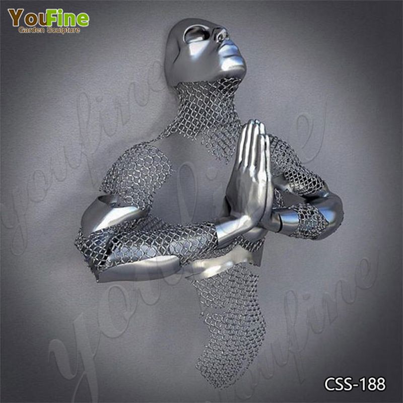 Abstract Stainless Steel Human Wall Sculpture Indoor Decorative for Sale CSS-188