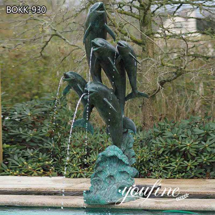Bronze Dolphin Fountain Casting Garden Decor for Sale	MOKK-930