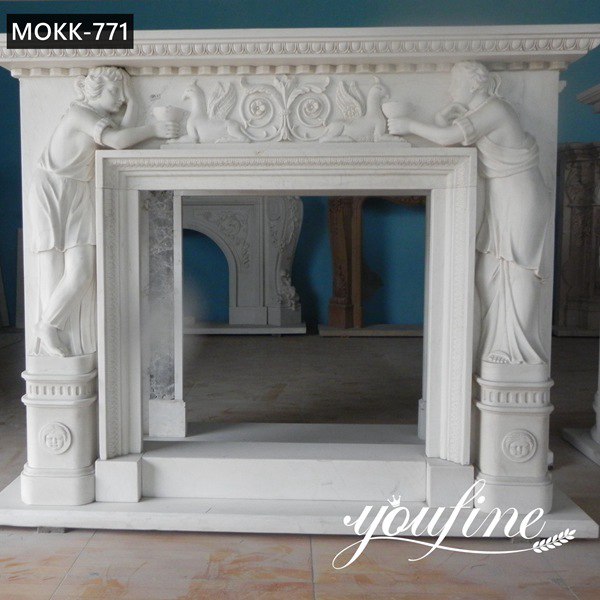 Hand Carved Marble Figure Fireplace Indoor Decor Factory Supplier  MOKK-771