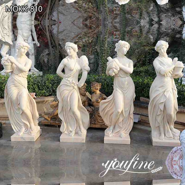 Marble Goddess Four Seasons Statues Hand-carving Garden Decor Factory Supplier MOKK-810