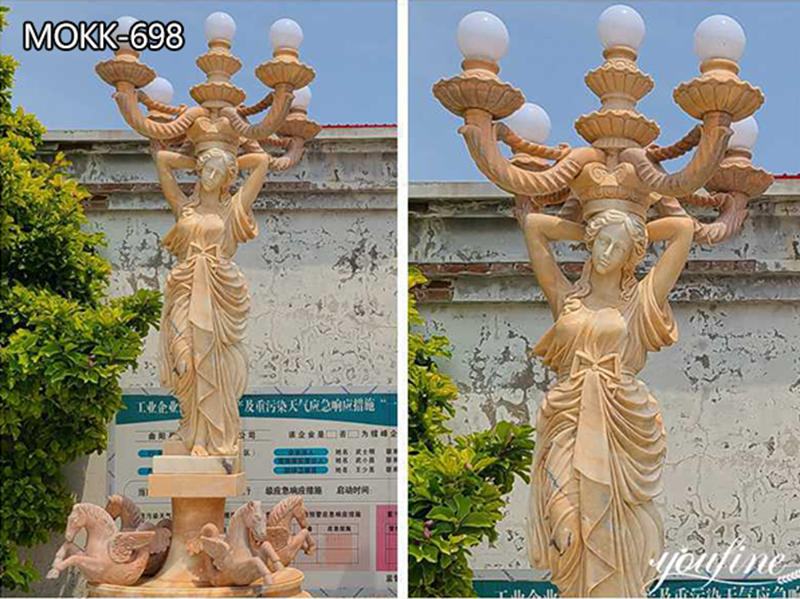 marble figure lamp