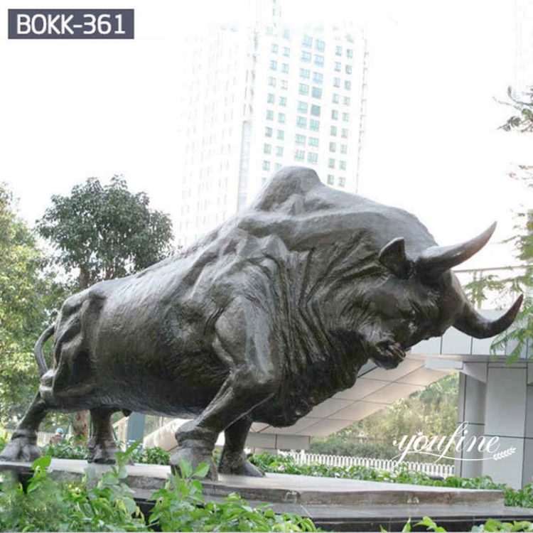 Large Bronze Cattle Sculpture Outdoor Square Decor for Sale BOKK-361